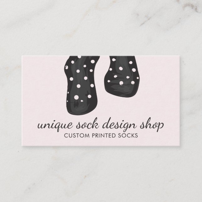 Footwear Girly Polka Dots Sock Visitenkarte (Vorderseite)