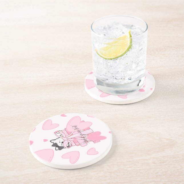 For Cat Lovers & Readers – Bookish Drink Coaster Getränkeuntersetzer (Seite)