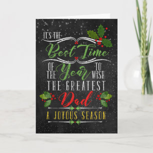 for Dad Best Time of Year Christmas Chalk Feiertagskarte