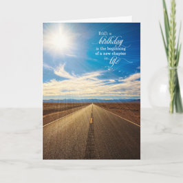 for Dad Birthday Endless Road with Blue Sky Karte