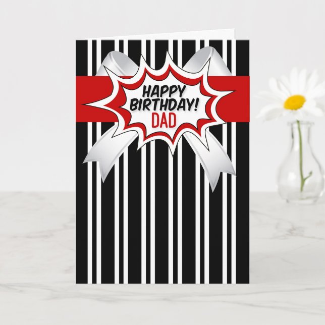 for Dad Birthday with Red Comic Book Style Karte (Kleine Pflanze)