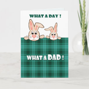 For Dad on Father's Day Two Cute Bunnies Karte