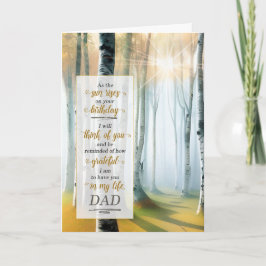 for Dad on his Birthday Outdoors with Birch Tree  Karte