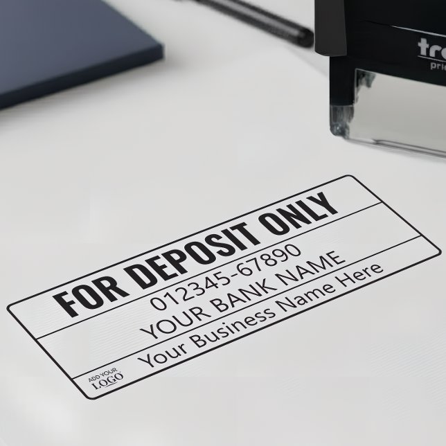 For Deposit Only Business Logo Modern Professiona Permastempel (Von Creator hochgeladen)