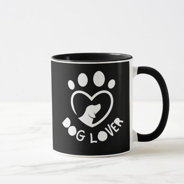 for dog lovers with the quote "Dog lover" Tasse (Rechts)