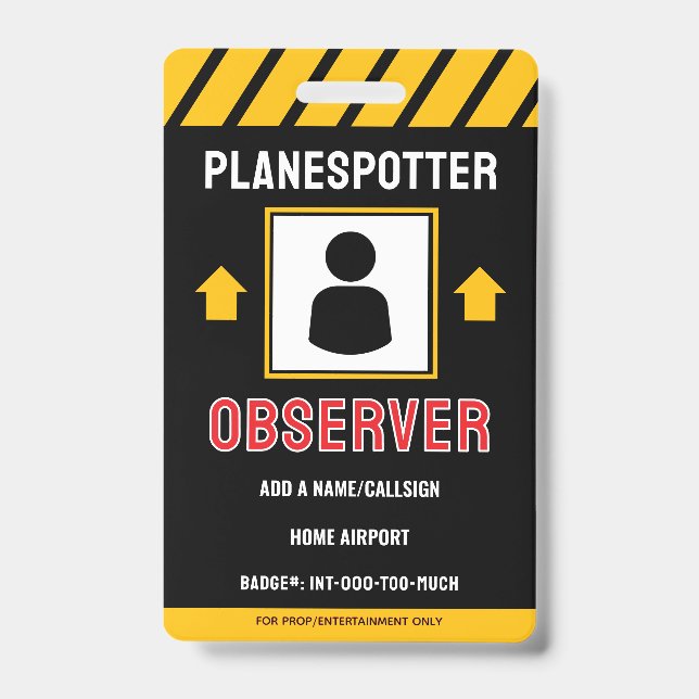 For Fun Planespotter Badge Ausweis (Vorderseite)