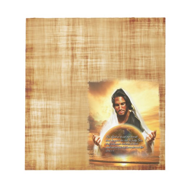 For God so Loved the World. Notizblock (Vorderseite)