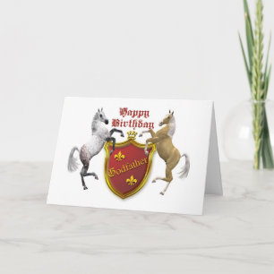 For godfather a birthday card with a coat of arms karte