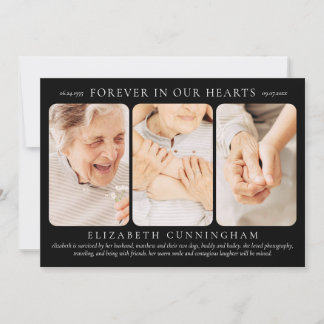 For Her Forever in our Hearts Modern Simple Photo Einladung