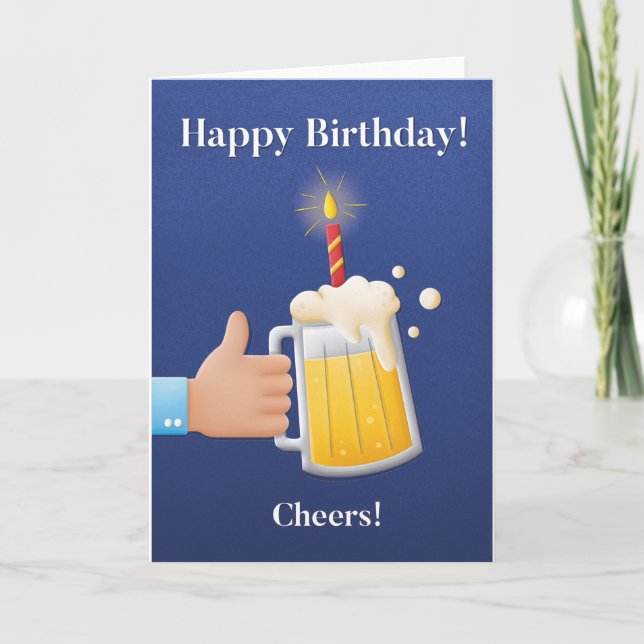 For Him Fun Beer Birthday Card Karte (Vorderseite)