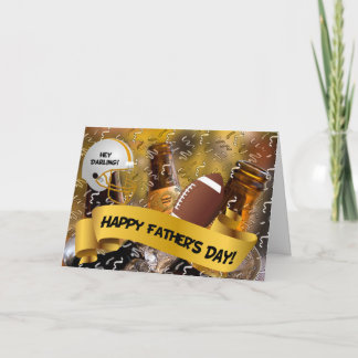 for Husband Father’s Day Fußball und Beer | Karte