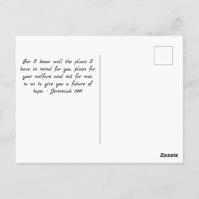 For I Know the Plans I Have For You Postkarte (Rückseite)