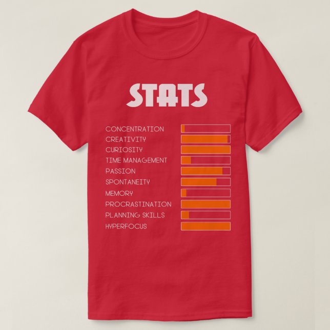 For Kids With ADHD Stats Neurodiversity Men Boys A T-Shirt (Design vorne)