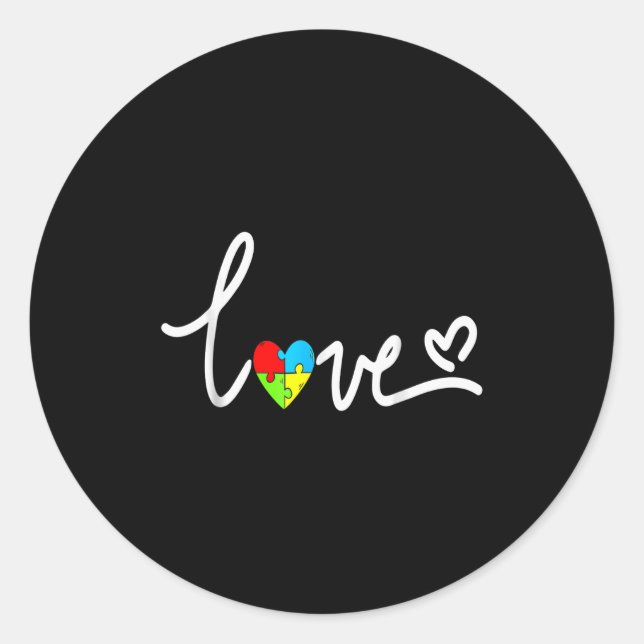 For Men Women Autism Awareness Tee Plus Size  Runder Aufkleber (Vorderseite)