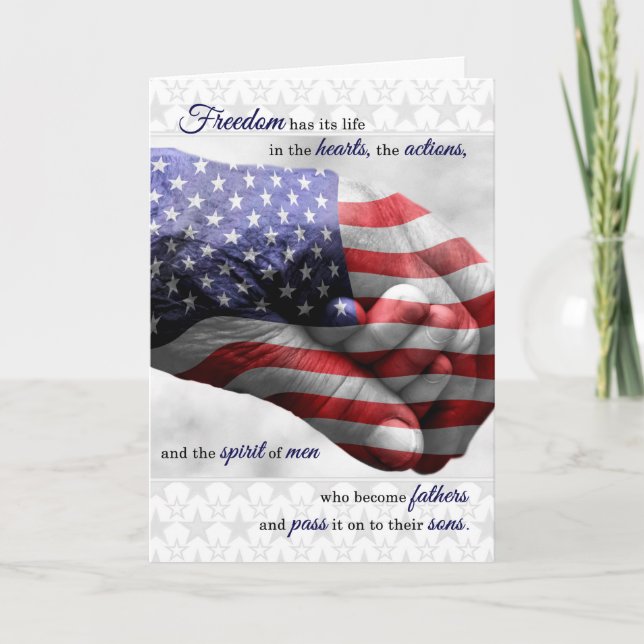 for Military Dad on Father's Day Patriotic Karte (Vorderseite)