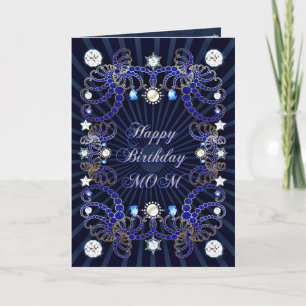 For Mom, a birthday card with masses of jewels Karte