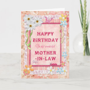 For Mother-in-law, craft birthday card Karte