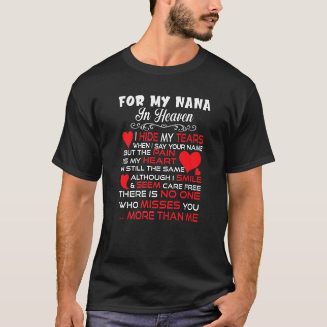 For My Nana In Heaven Love My Mom So Much Missing  T-Shirt (Vorderseite)