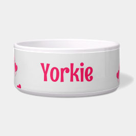 For Pet Modern Writing Scattered Pink Hearts Napf