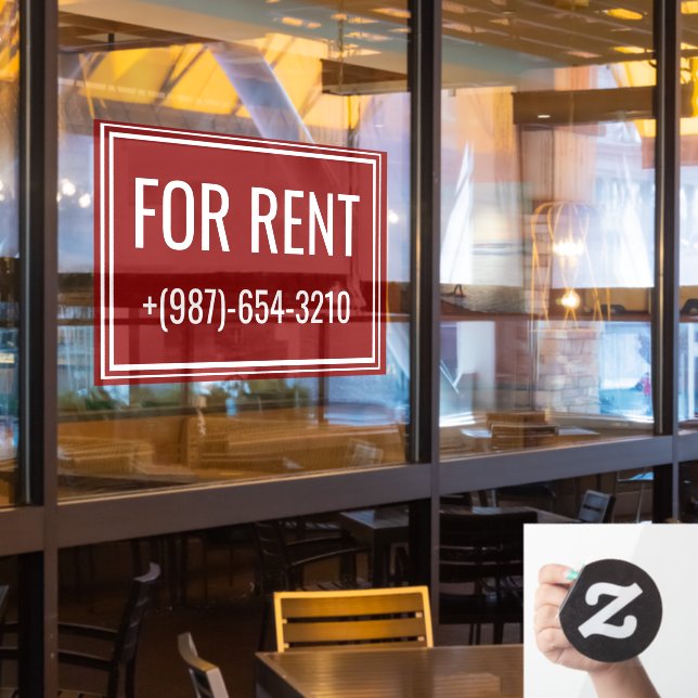 For Rent Apartment Signs - Reusable Window Cling Fensteraufkleber (Restaurantfenster)