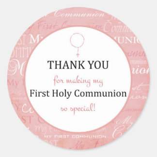 For Thank you coming,- First Holy communion tag - Runder Aufkleber