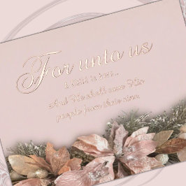 For Unto Us a Child is Born Foil Post Card Folie Einladungspostkarte