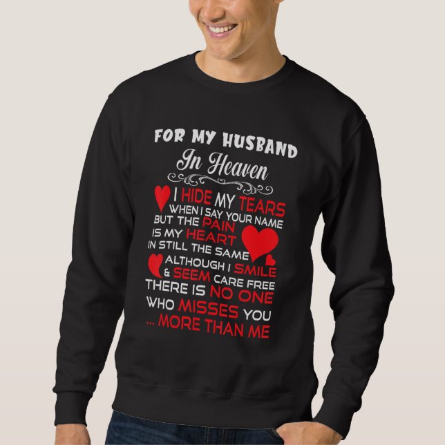 For Wives Loving & Missed Her Husband In Heaven Lo Sweatshirt (Vorderseite)