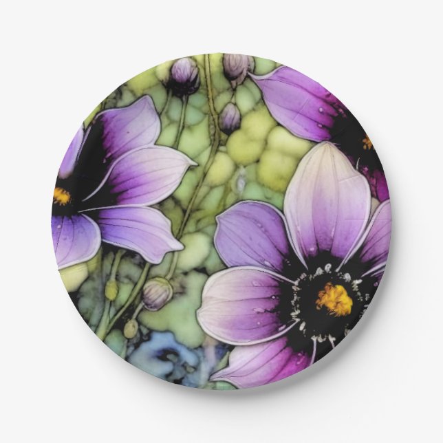 Foral Cosmos Pappteller (Vorderseite)