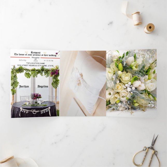 Foral & Elegante Hochzeit Einladung (Innenseite)