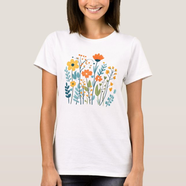 Foral Printed T - Shirt for Girl for Women (Vorderseite)