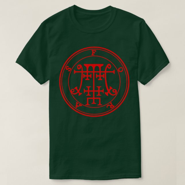Foras Sigil lehrt Logik und Ethik Red T-Shirt (Design vorne)