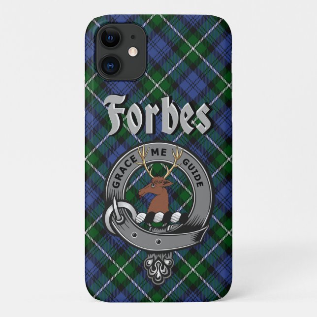 Forbes Clan Abzeichen & Tartan Phone Case (Rückseite)