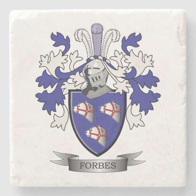 Forbes Familienwappen-Wappen Steinuntersetzer (Vorderseite)
