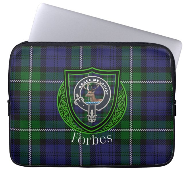 Forbes Scottish Clan Tartan and Crest  Laptopschutzhülle (Vorderseite)