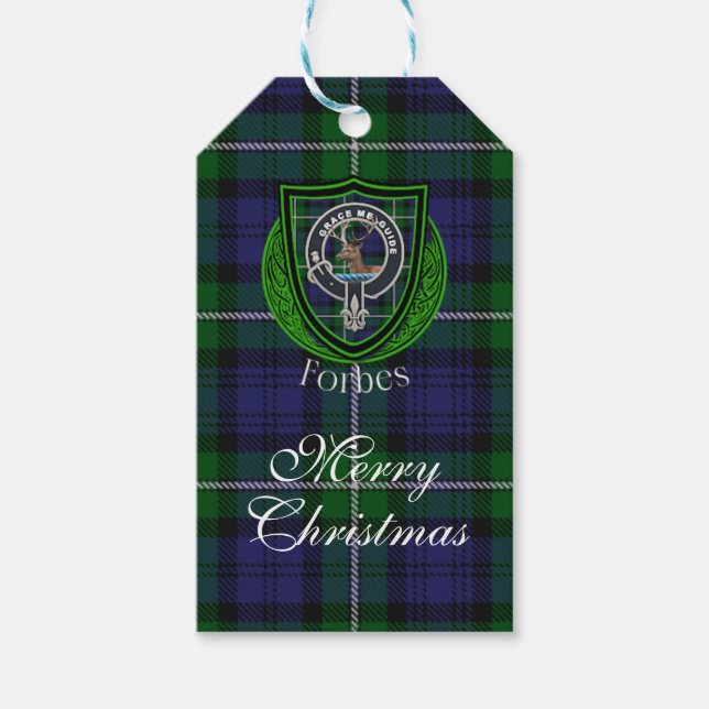 Forbes Scottish Clan Tartan & Crest Geschenkanhänger (Vorderseite)