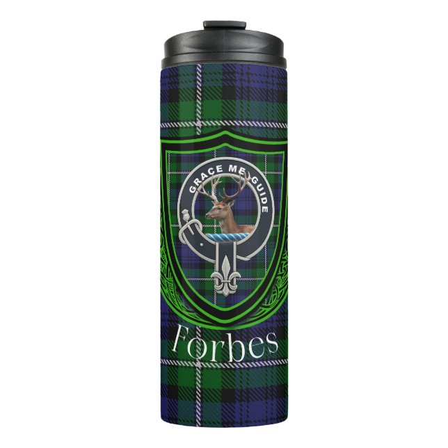 Forbes Scottish Clan Tartan & Crest Thermosbecher (Vorderseite)