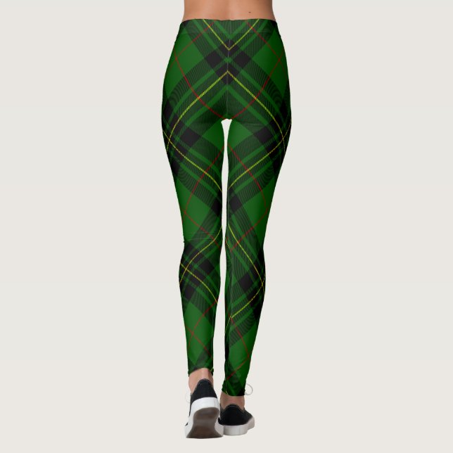 Forbes tartan green black kariert leggings (Rückseite)