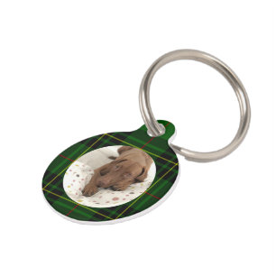 Forbes Tartan Green Dog anpassen Haustiermarke