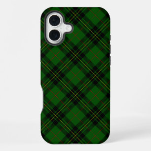 Forbes-Tartan Grün-Schwarz Karo iPhone 16 Plus Hülle