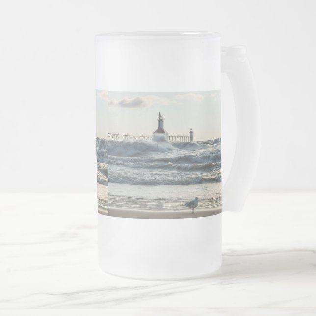 Force Behind Beauty Mattiert Glass Beer Tasse (VorderseiteRechts)