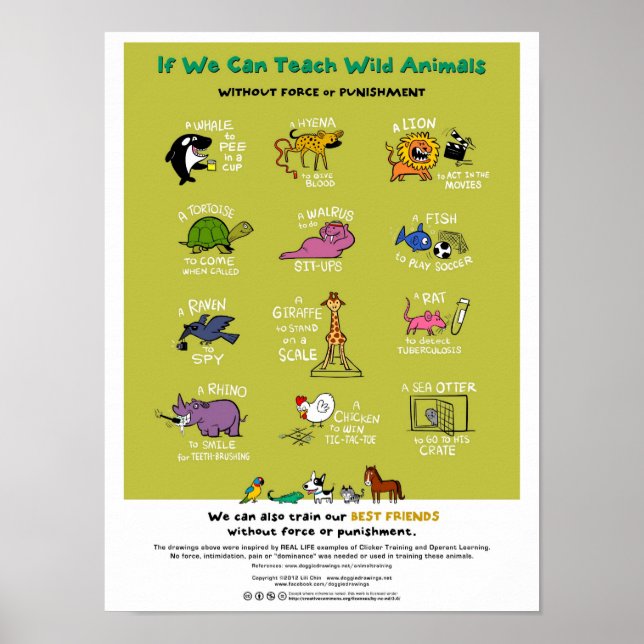 Force-Free Animal Training Poster (18"x24") (Vorne)