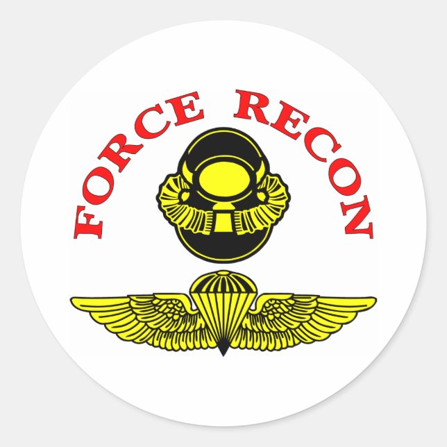 Force Recon Diver Jump Runder Aufkleber (Vorderseite)