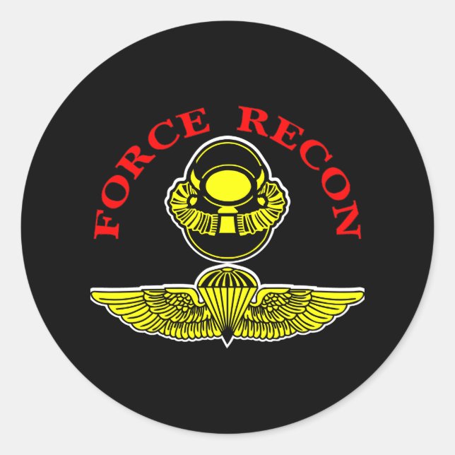 Force Recon Diver Jumpblack Runder Aufkleber (Vorderseite)