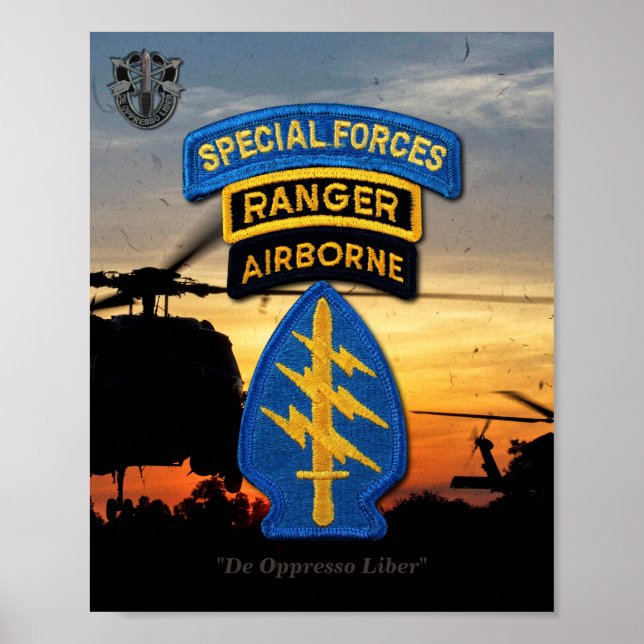 Forces Green Berets Rangers SF SFG Poster (Vorne)