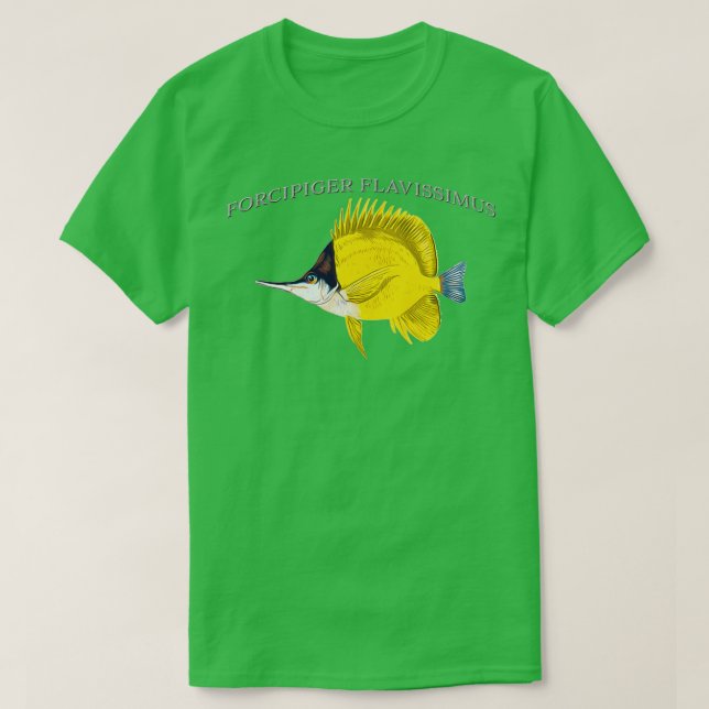 Forcipiger flavissimus Yellow Longnose Butterflyfi T-Shirt (Design vorne)