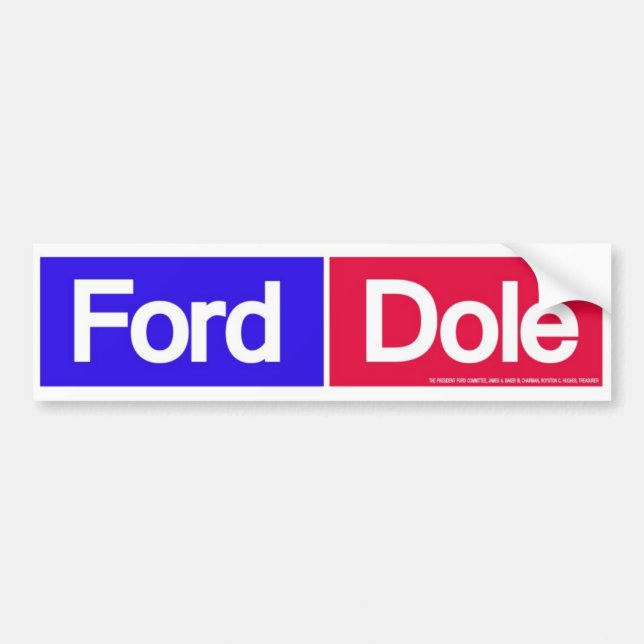 Ford 1976 Dole für Präsidenten Autoaufkleber (Vorne)