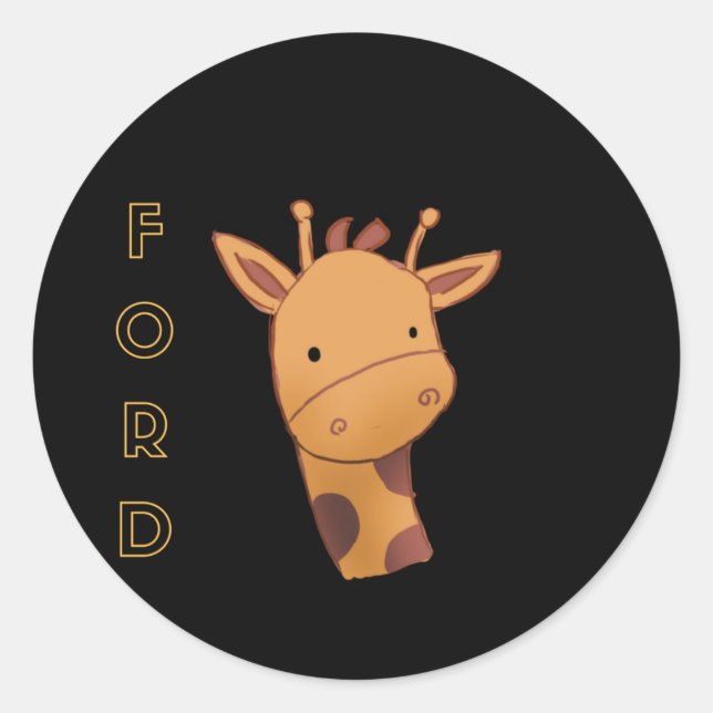 Ford Die Giraffe Runder Aufkleber (Vorderseite)