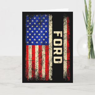 Ford Nachname T-Shirt Ford Name Amerikanische Flag Karte