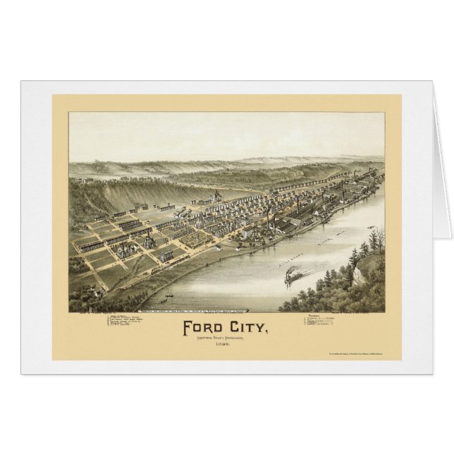 Ford-Stadt, panoramische Karte PAs - 1896 (Vorderseite (Horizontal))