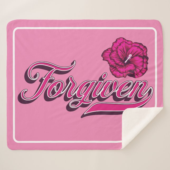 Forded Hibiskus Sherpa Blanket Sherpadecke (Vorderseite (Horizontal))